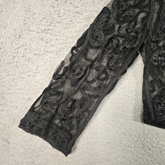 JR Nites By Carol Lin Bolero Jacket Womens S Sheer Whimsigoth Ornate Fairygoth - Picture 5 of 14